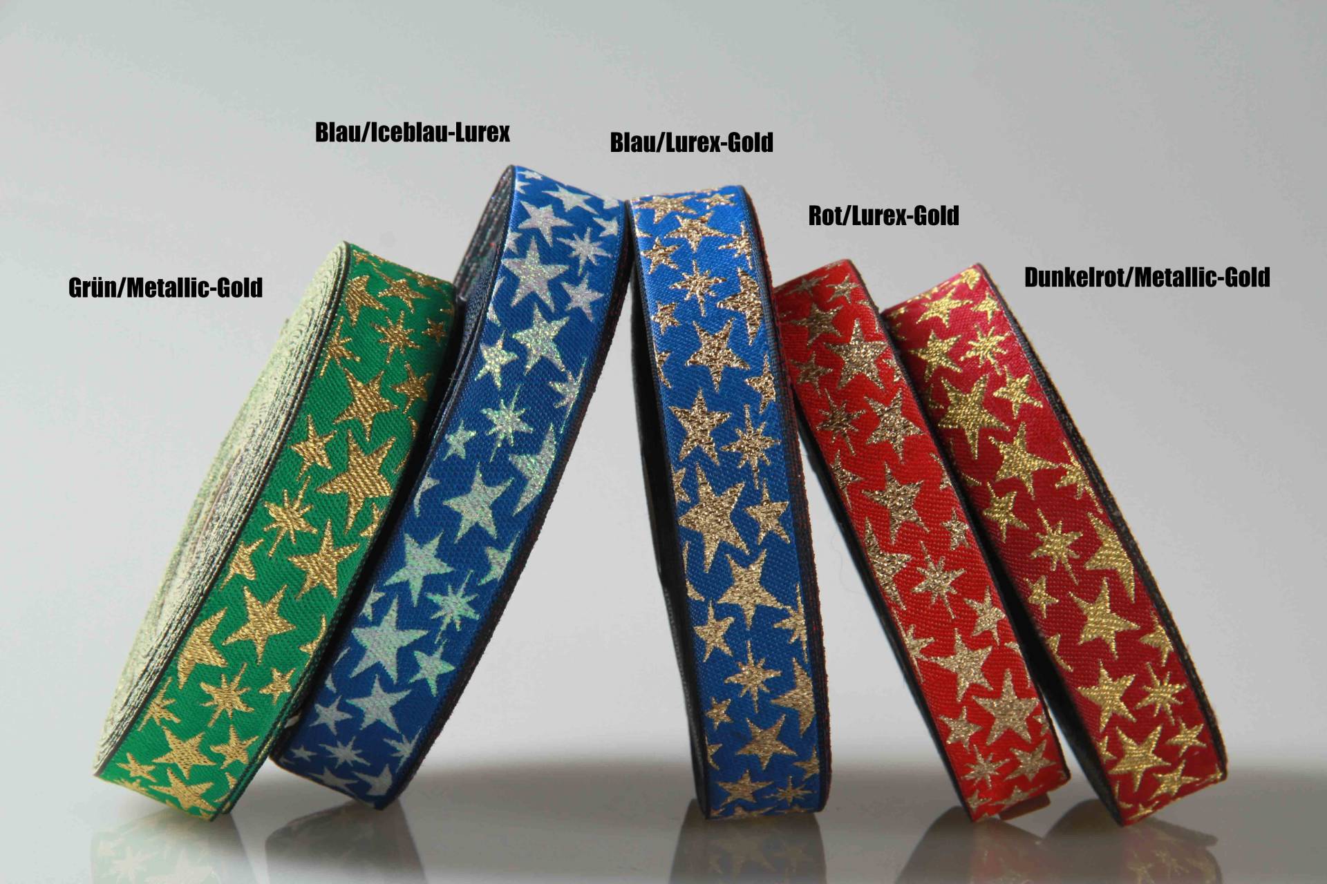 Borte | Weihnachten | 1 Meter | Sterne in Gold | Farbauswahl | Made in Germany | OEKO-TEX® STANDARD 100