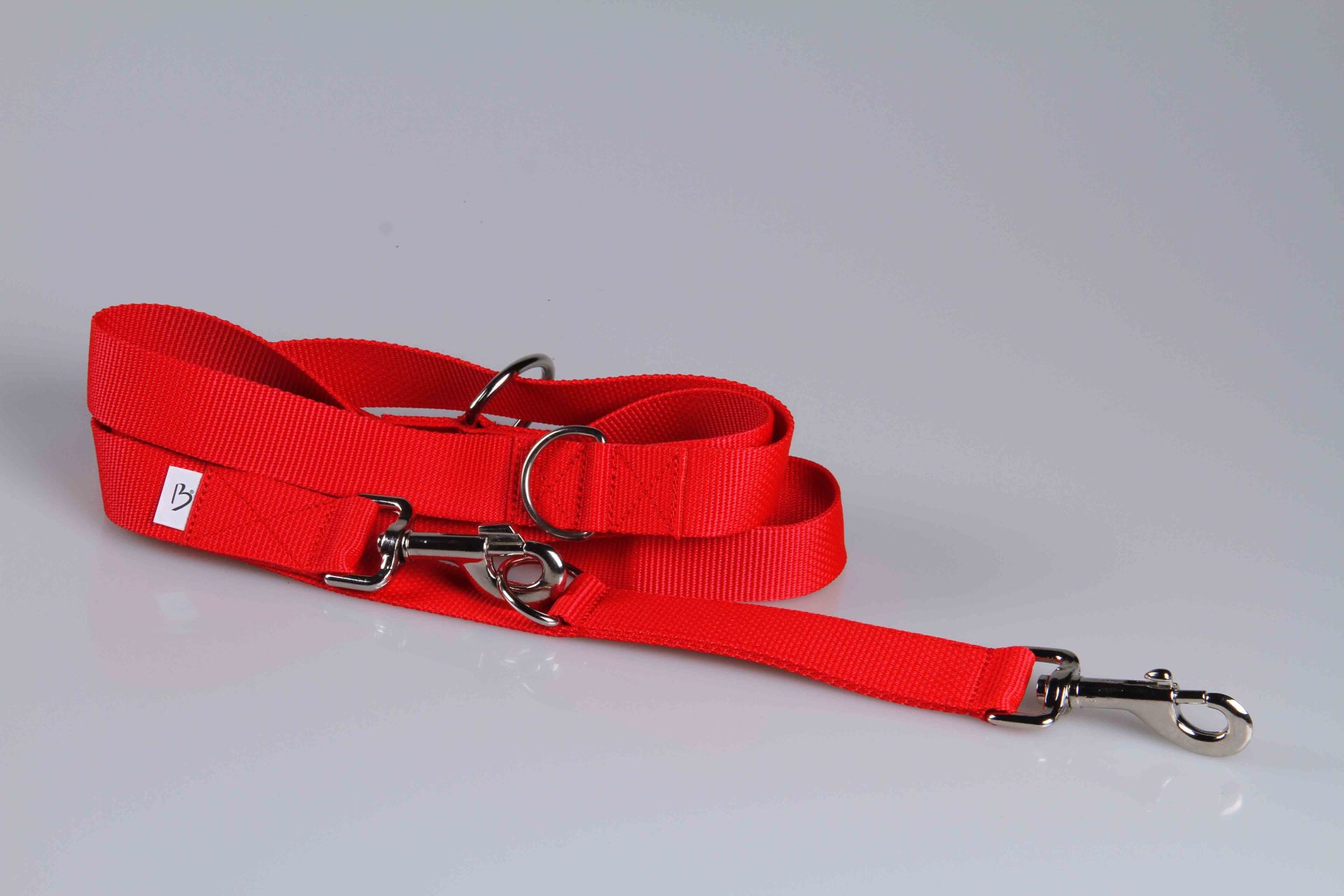 Leichte Hundeleine | Universal | 3-fach Längenverstellbar | 220 cm lang | 30 mm breit | rot