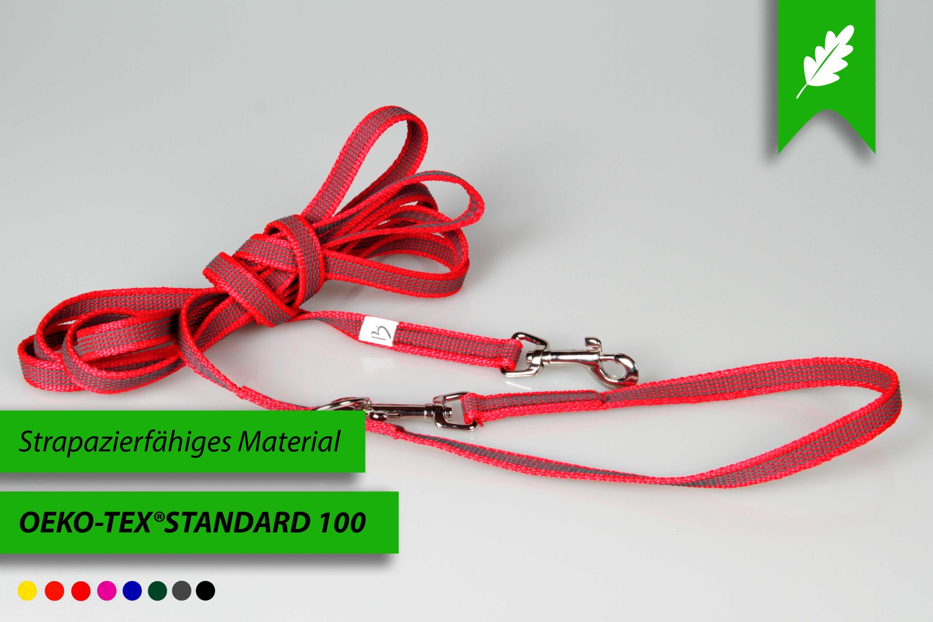 Super-Grip Strong Resistance | 2-fach verstellbare, gummierte Hundeleine aus PP | 12 mm Breite | Für Geschirr und Halsband | ab 1,70 m bis hin zu 6,20 m