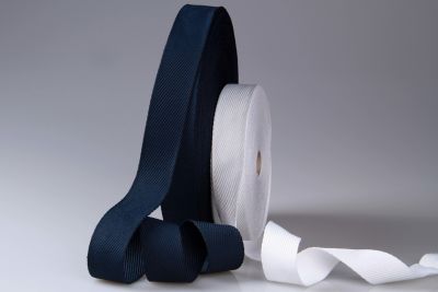Einfassband | Köperband aus recycelten Materialien | 30 mm Breite | 50 m | weiss | OEKO-TEX® STANDARD 100